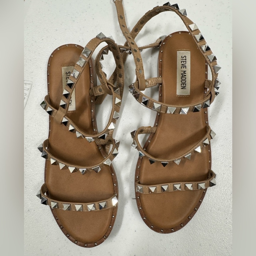 Steve Madden studded sandals.